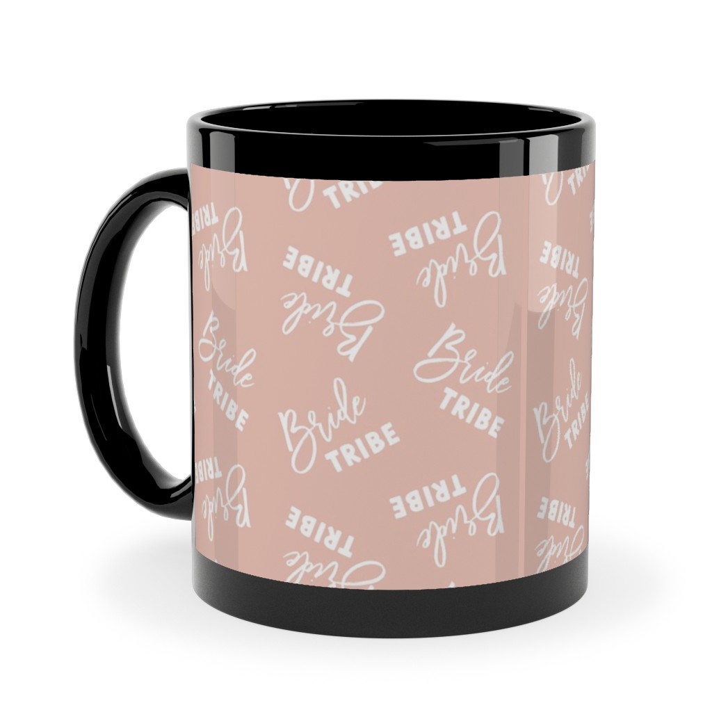 Bride Tribe - Light Pink Ceramic Mug, Black, , 11oz, Pink, Bright Pink