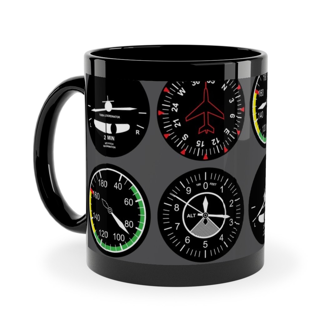 Flight Deck Ceramic Mug, Black, , 11oz, Gray, Slate