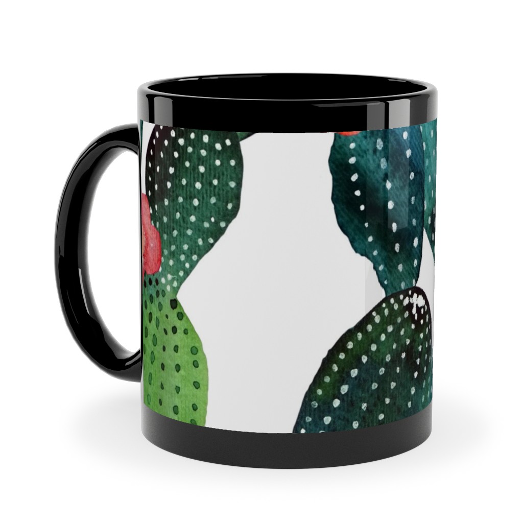Cactuses - Green Ceramic Mug, Black,  , 11oz, Green