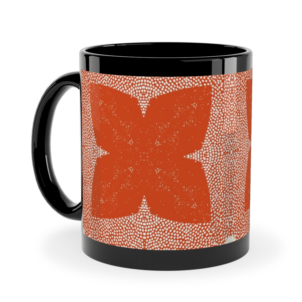 Red Geo Garden - Red Ceramic Mug, Black, , 11oz, Red, Red