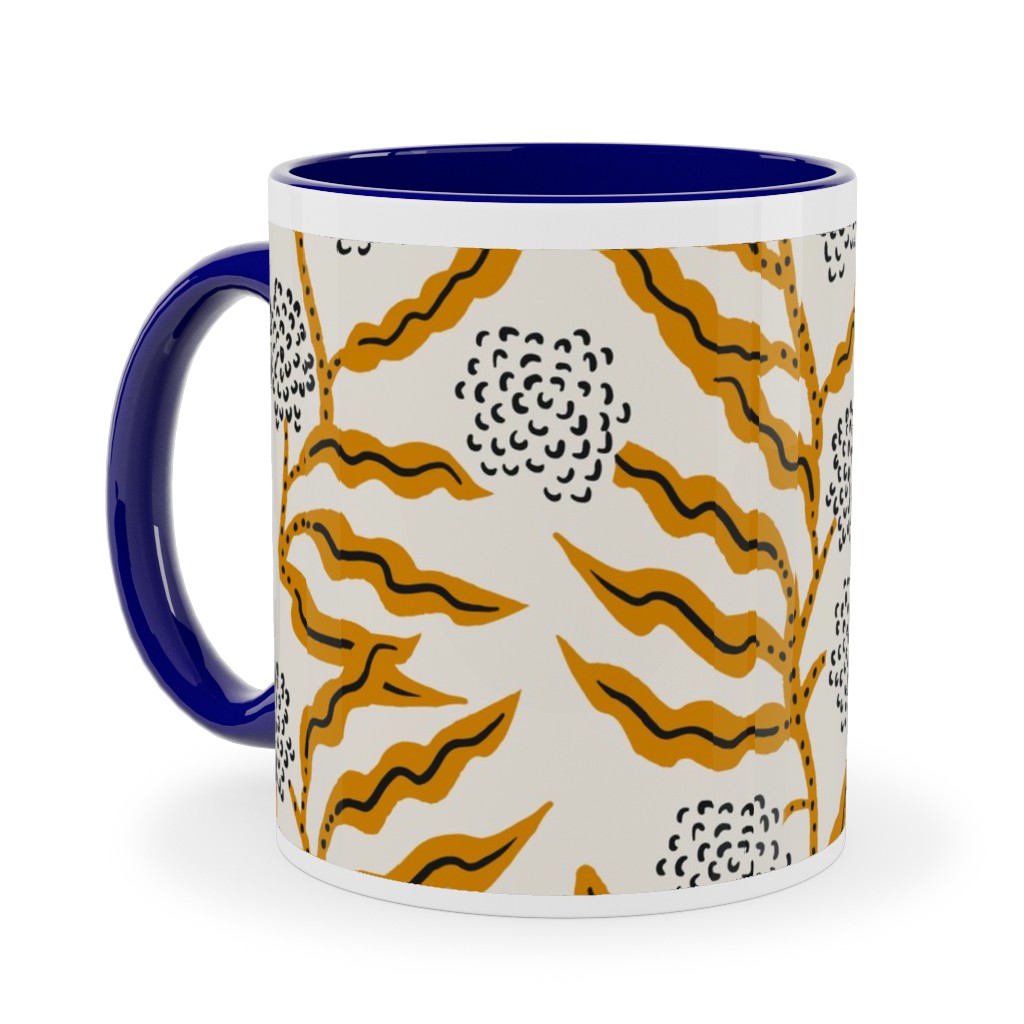 La Ville Vine - Yellow Ceramic Mug, Blue,  , 11oz, Yellow