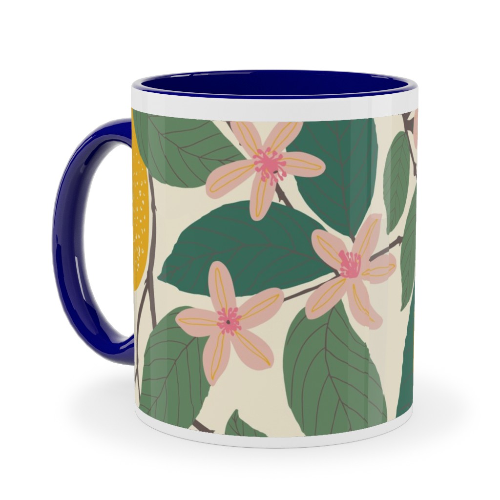 Lemon Tree - Yellow Ceramic Mug, Blue, , 11oz, Yellow, Classic Yellow