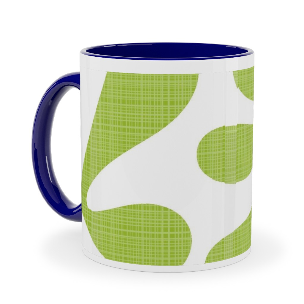 Block Print Texture Ceramic Mug, Blue, , 11oz, Green, Mojito