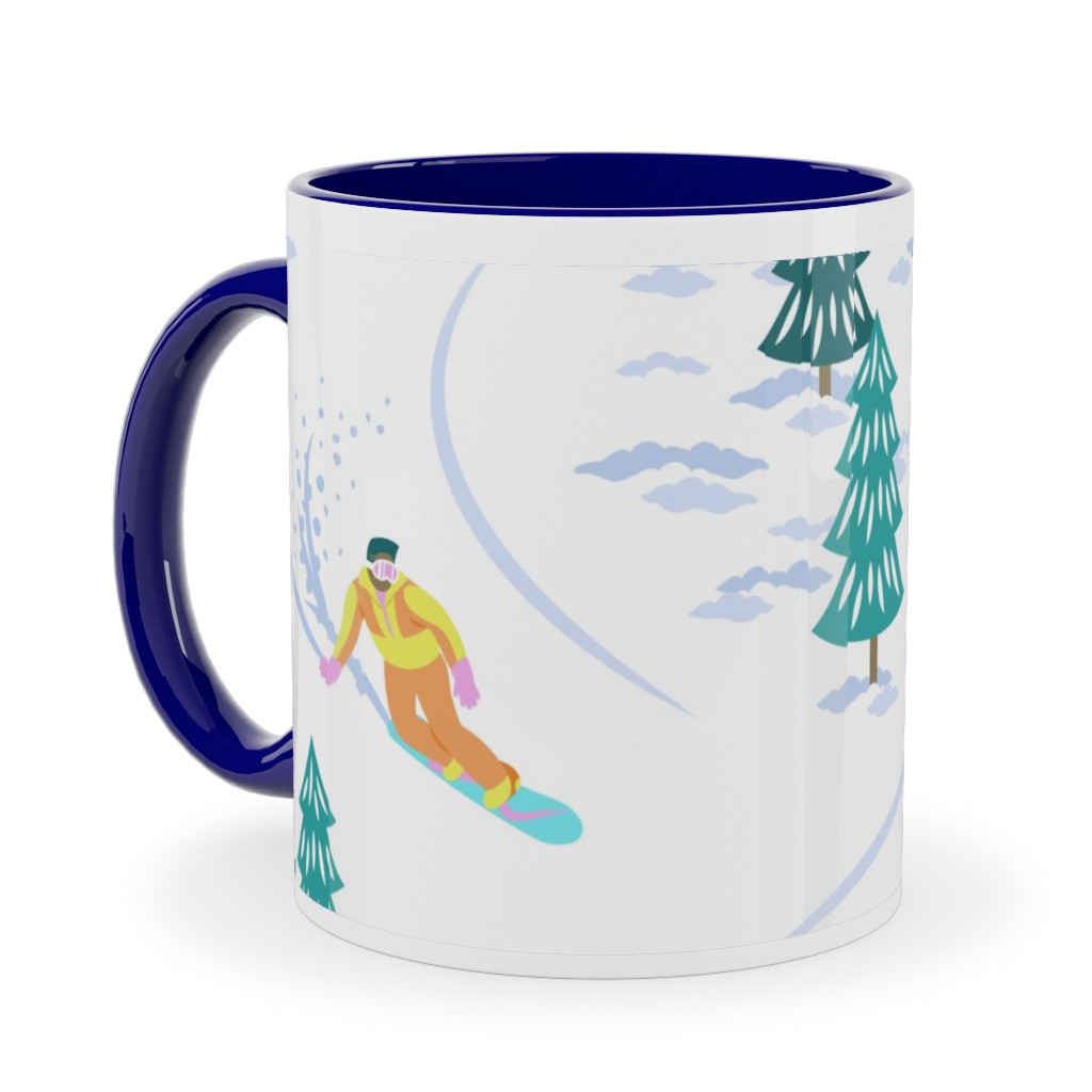Cool Snowboarders - Multicolor Ceramic Mug, Blue, , 11oz, Green, Classic Green