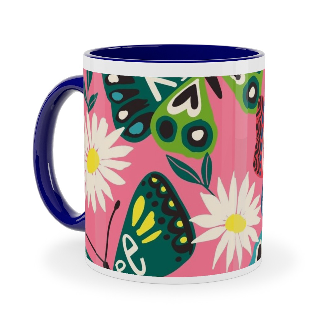 Garden Butterfly - Multi Ceramic Mug, Blue, , 11oz, Multicolor