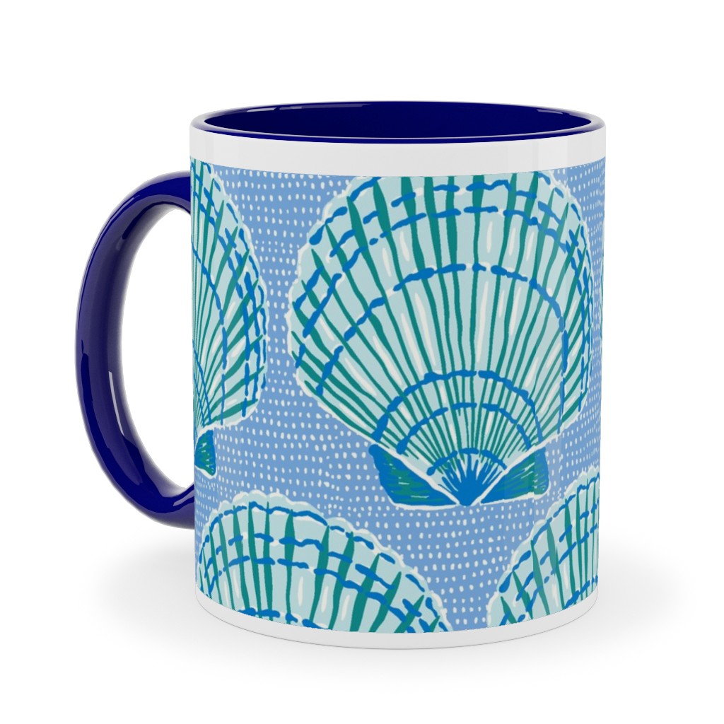 Clams - Blue Ceramic Mug, Blue,  , 11oz, Blue