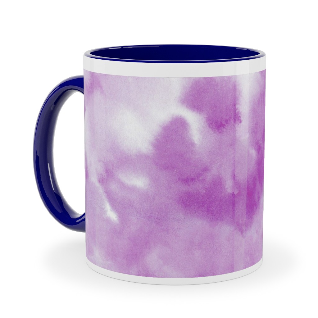 Watercolor Texture - Purple Ceramic Mug, Blue, , 11oz, Purple, Purple