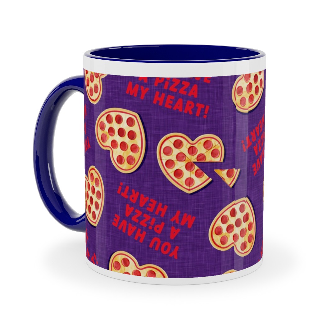 You Have a Pizza My Heart Ceramic Mug, Blue, , 11oz, Purple, Purple