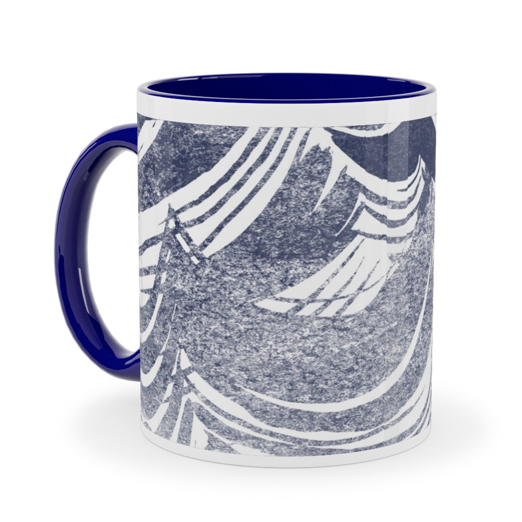 Wild Ocean Ceramic Mug, Blue, , 11oz, Gray, Gray