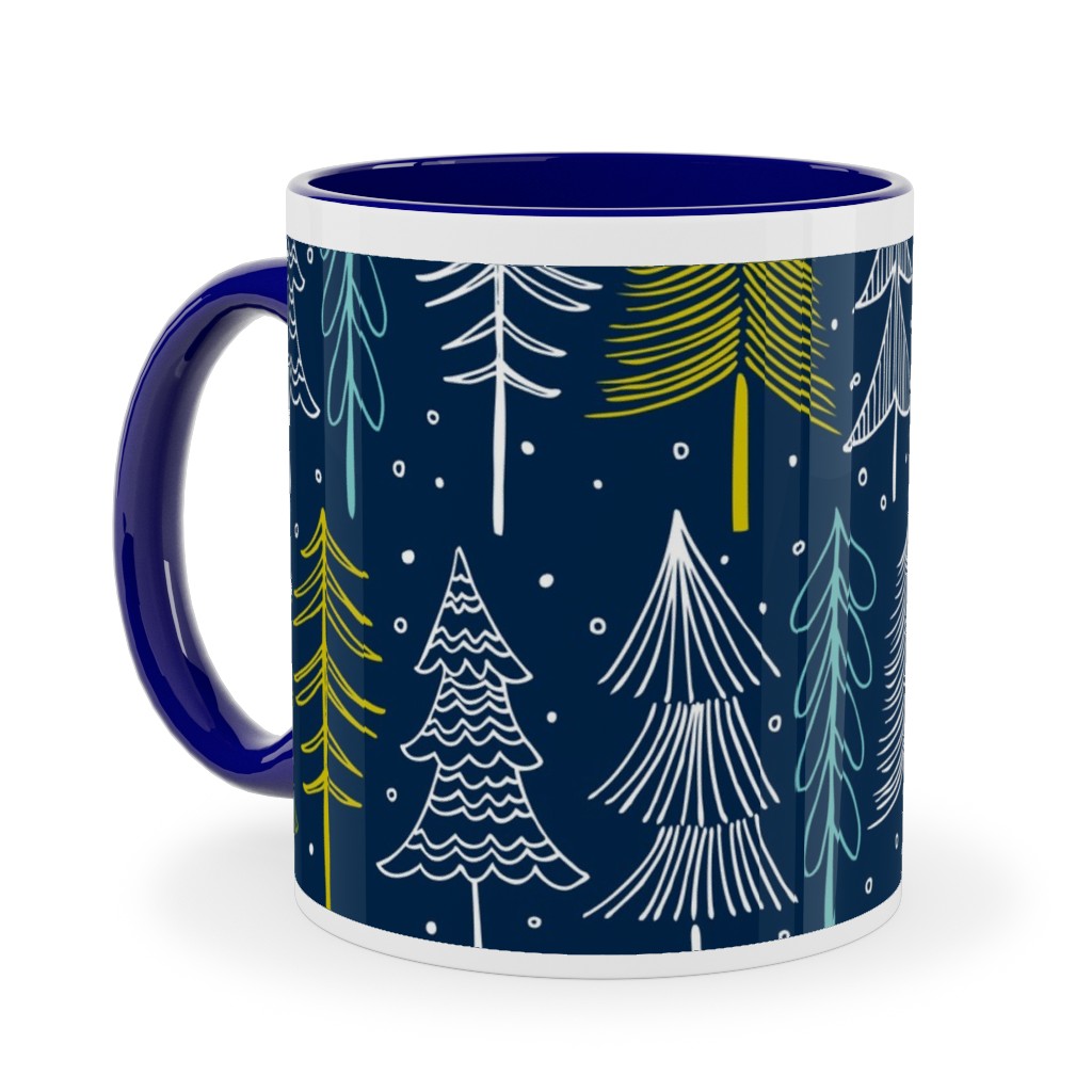 Oh' Christmas Tree Ceramic Mug, Blue,  , 11oz, Blue