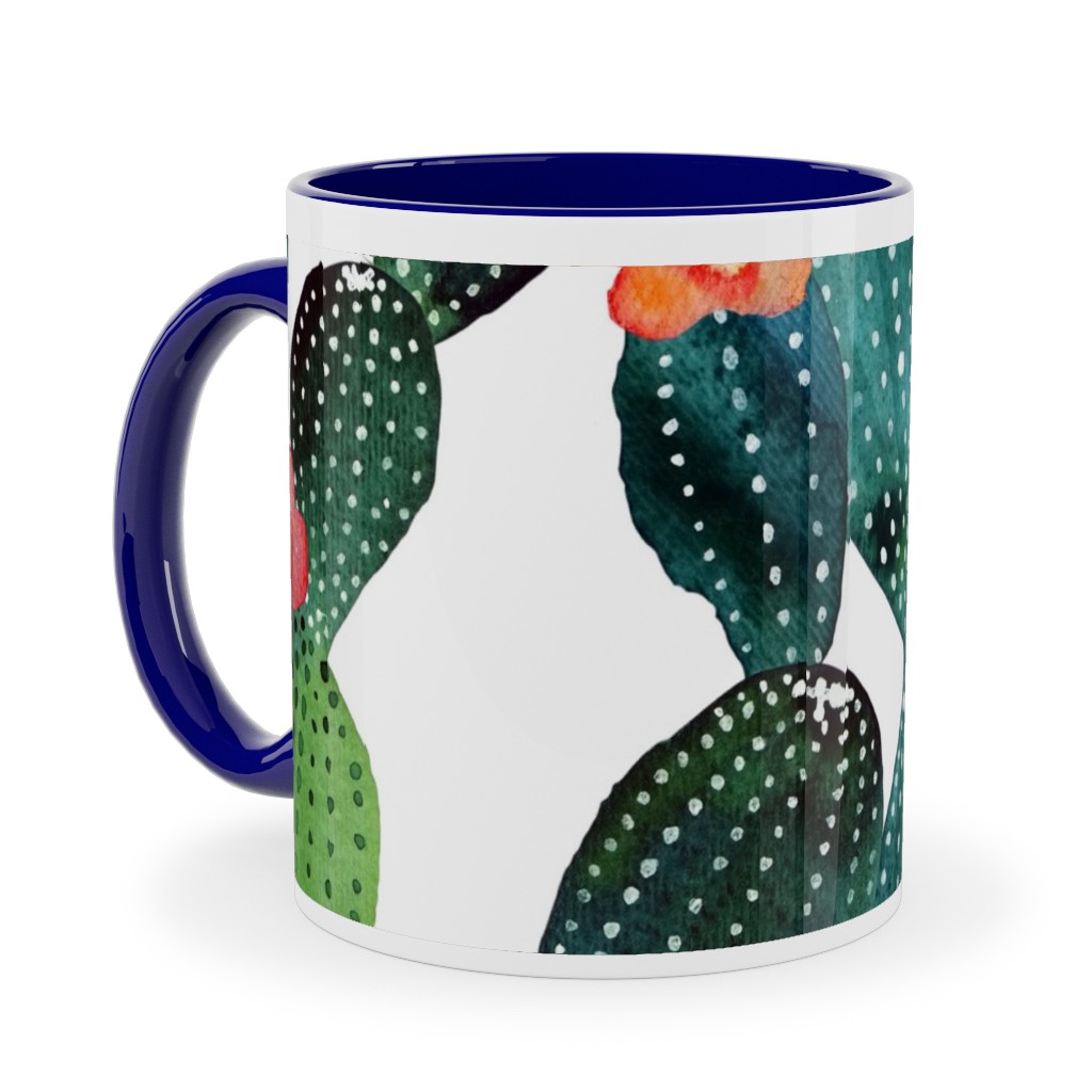 Cactuses - Green Ceramic Mug, Blue,  , 11oz, Green