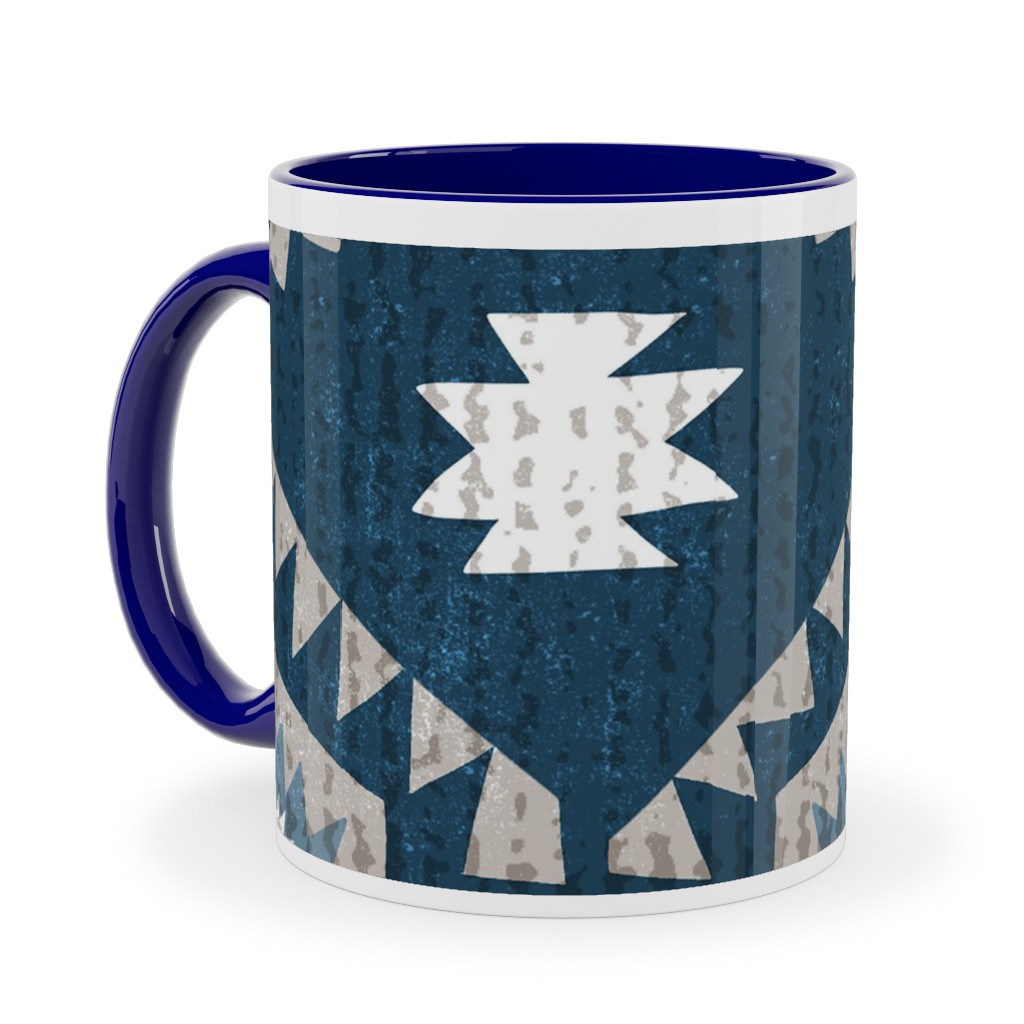 Kilim Me - Blue Ceramic Mug, Blue, , 11oz, Blue, True Blue