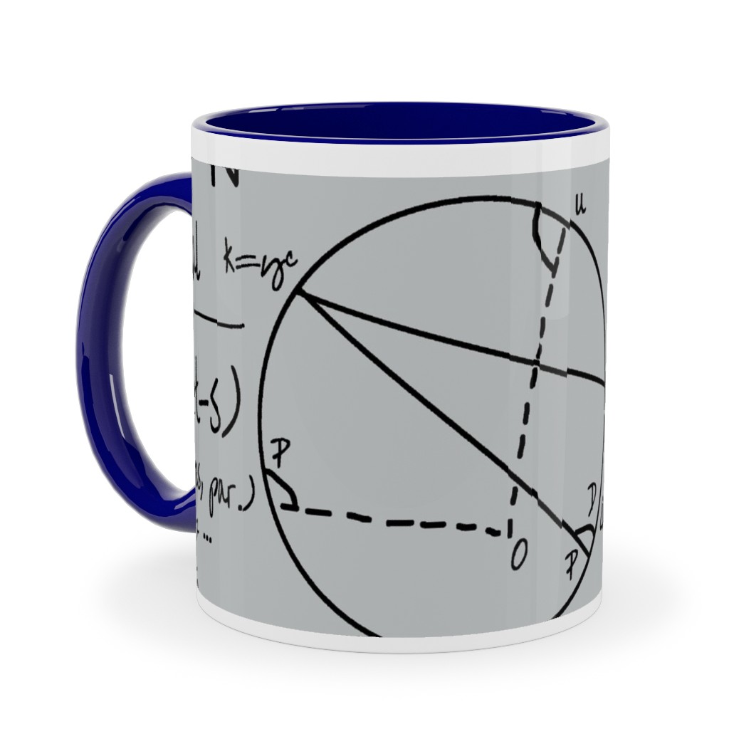 Common Equations Ceramic Mug, Blue, , 11oz, Gray, Silver