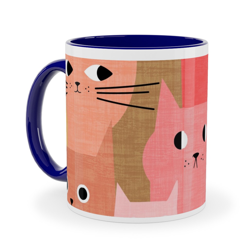 Silly Cats - Multicolor Ceramic Mug, Blue, , 11oz, Multicolor
