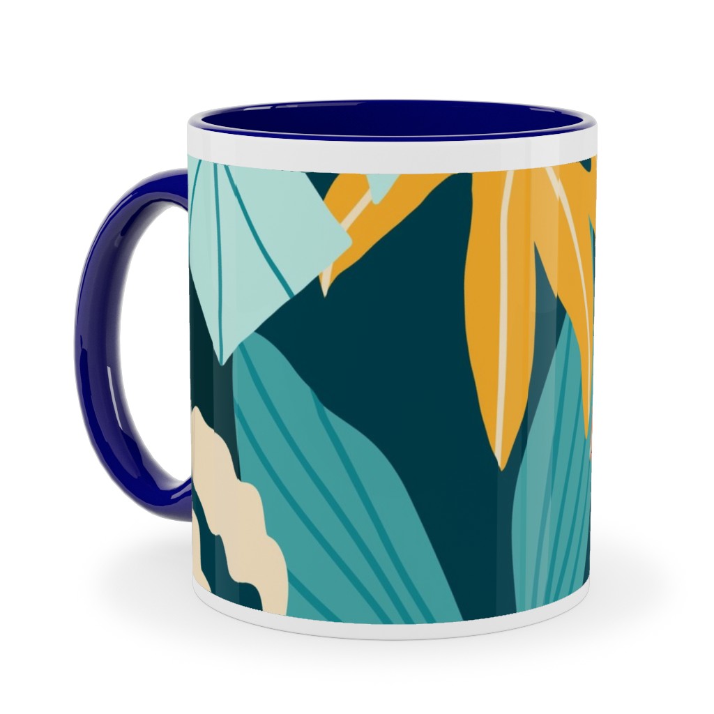 Colors of the Jungle - Multi Ceramic Mug, Blue,  , 11oz, Multicolor