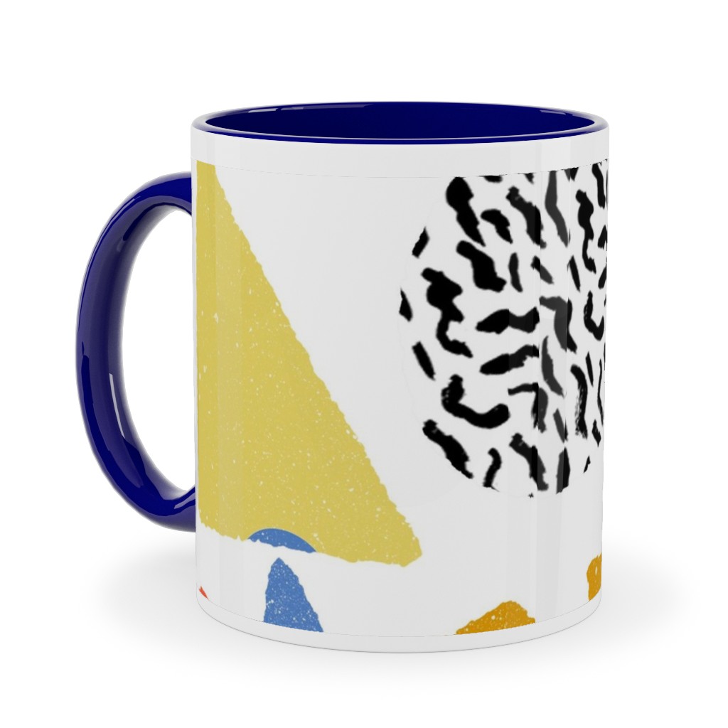 Happy Blocks Ceramic Mug, Blue,  , 11oz, Multicolor