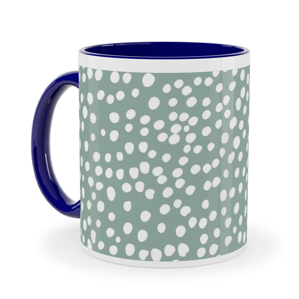 Cheetah - Sage Green Ceramic Mug, Blue, , 11oz, Green, Classic Green