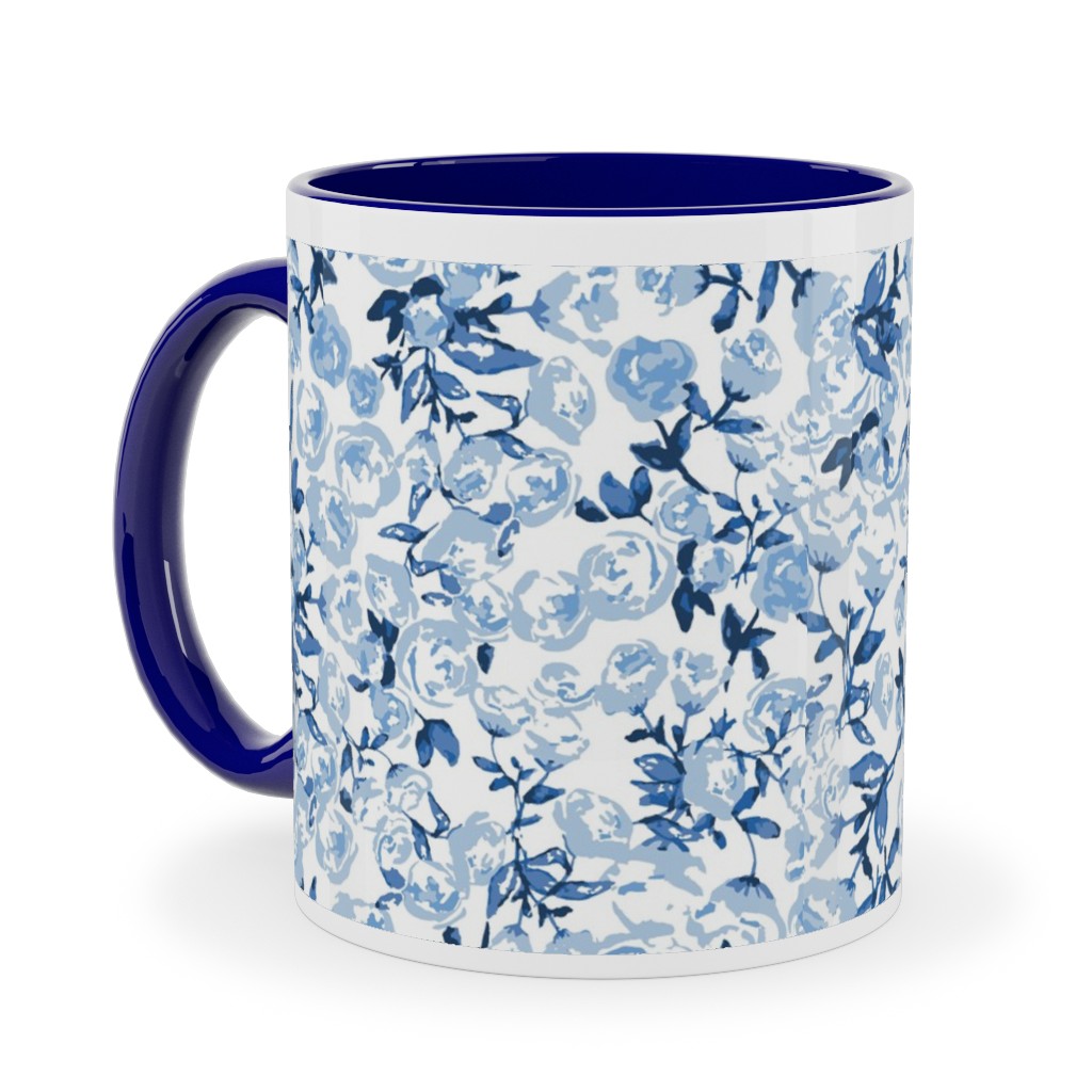 a Thousand Roses - Blue Ceramic Mug, Blue,  , 11oz, Blue