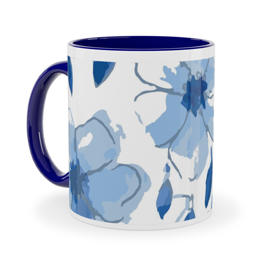 the Flow of the Garden - Blue Ceramic Mug, Blue,  , 11oz, Blue