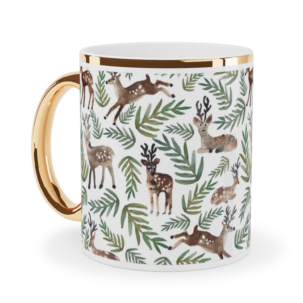 Loved Dearly - Green Ceramic Mug, Gold Handle,  , 11oz, Multicolor