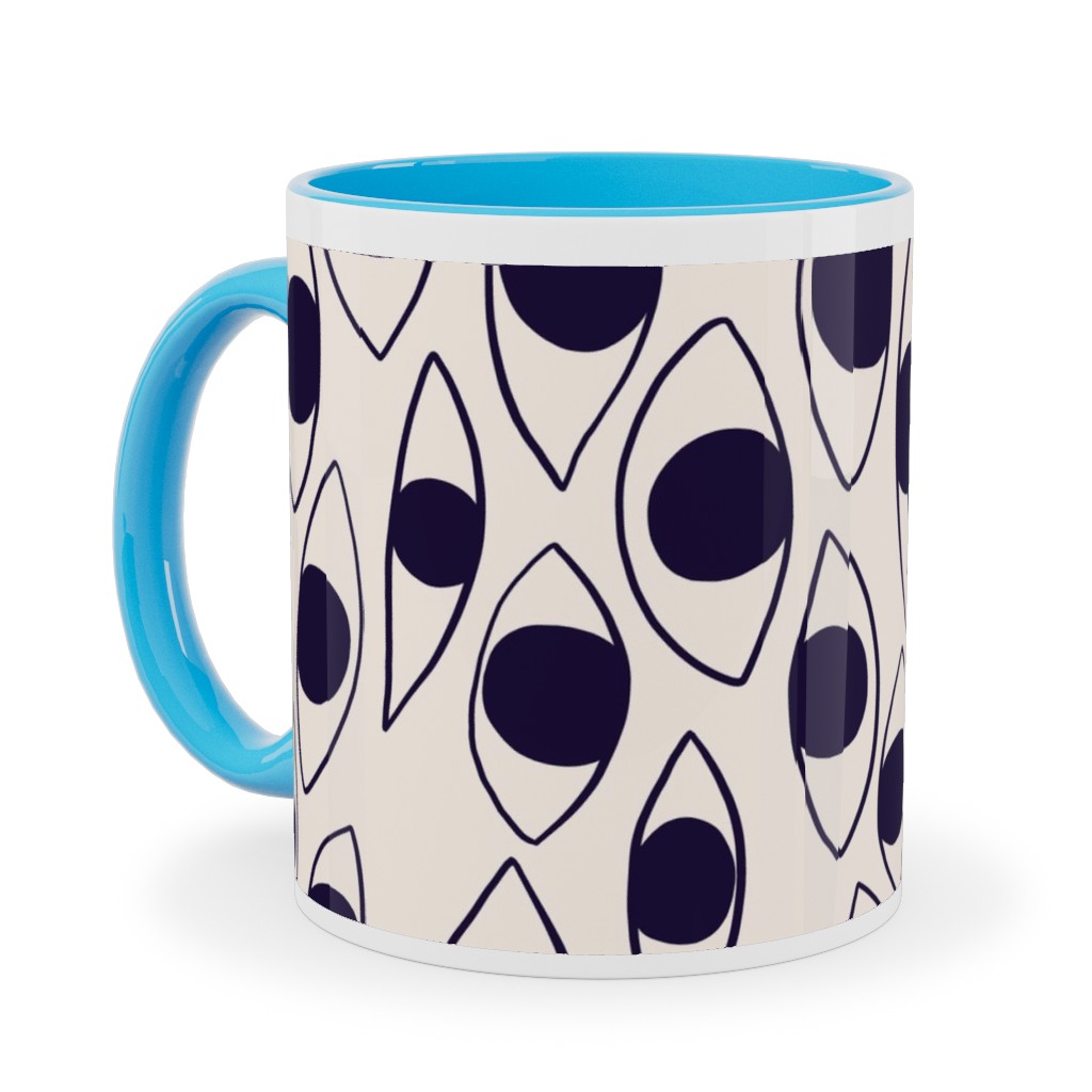 Eye White - Light Ceramic Mug, Light Blue, , 11oz, White, White