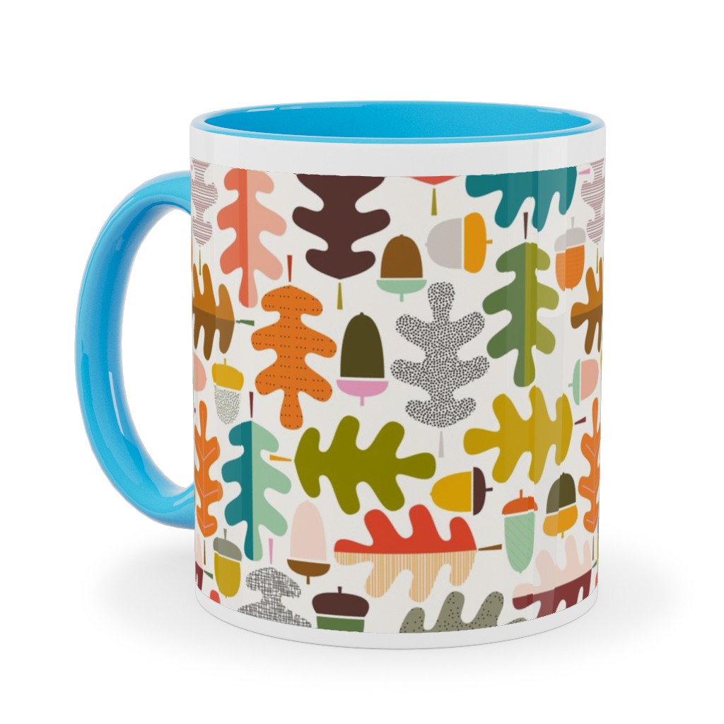 Autumn Oak Tree - Multi Ceramic Mug, Light Blue, , 11oz, Multicolor