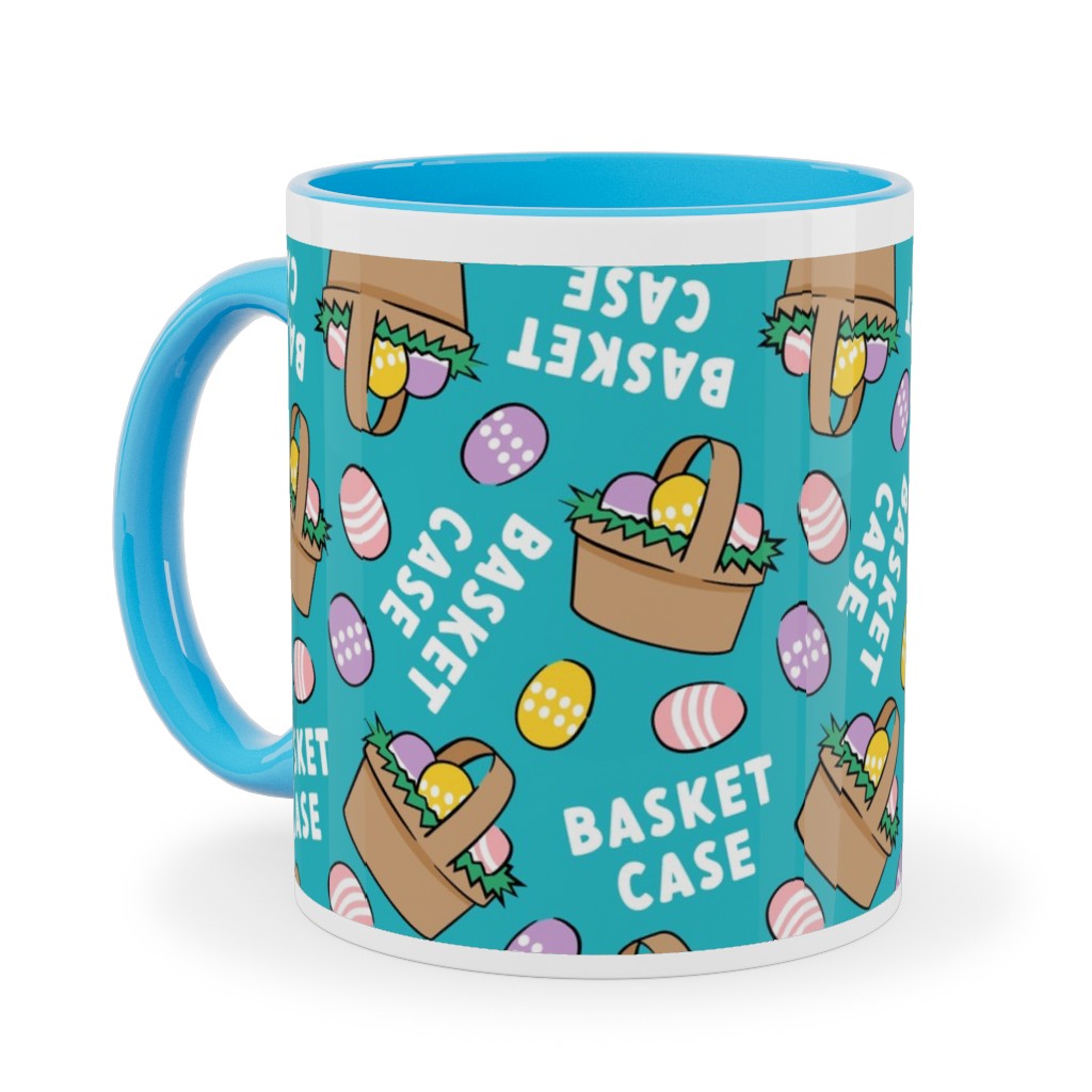 Basket Case Basket and Eggs Blue Ceramic Mug Shutterfly
