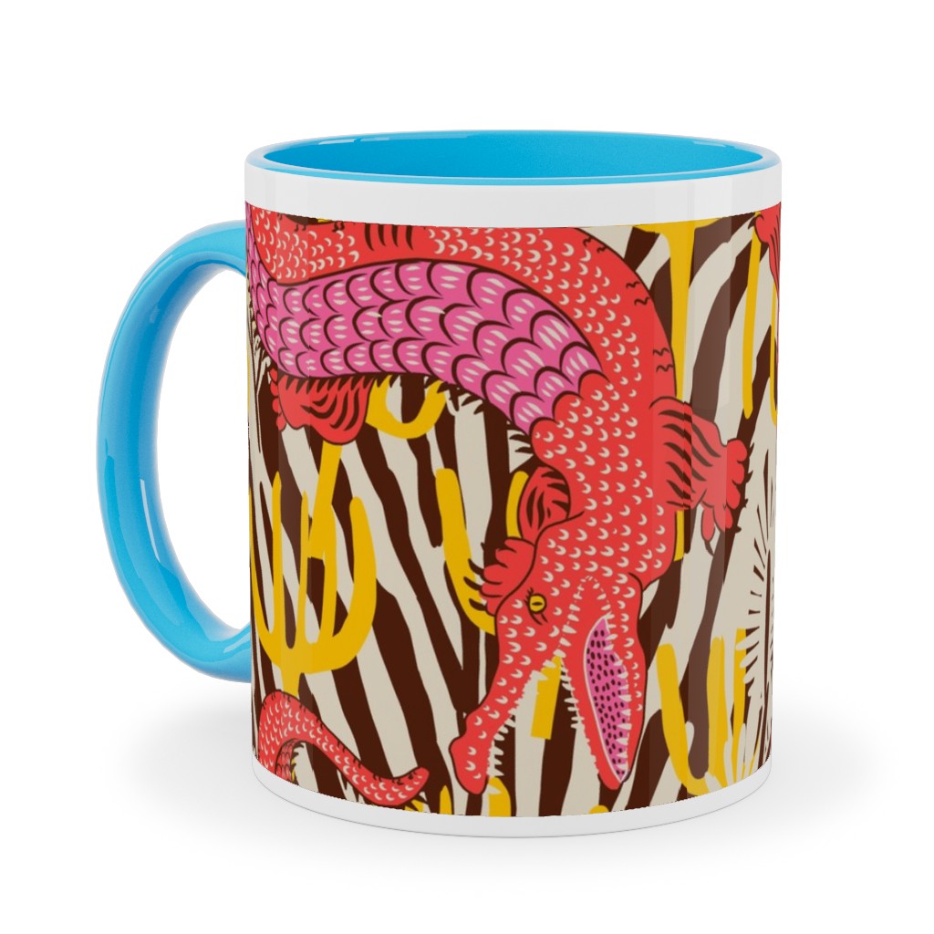 Bazaar Maxima Gator Ceramic Mug, Light Blue,  , 11oz, Pink