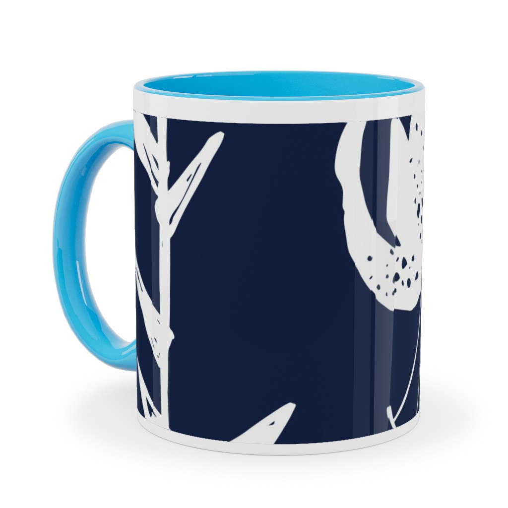 Lily Stripe - Blue Ceramic Mug, Light Blue,  , 11oz, Blue