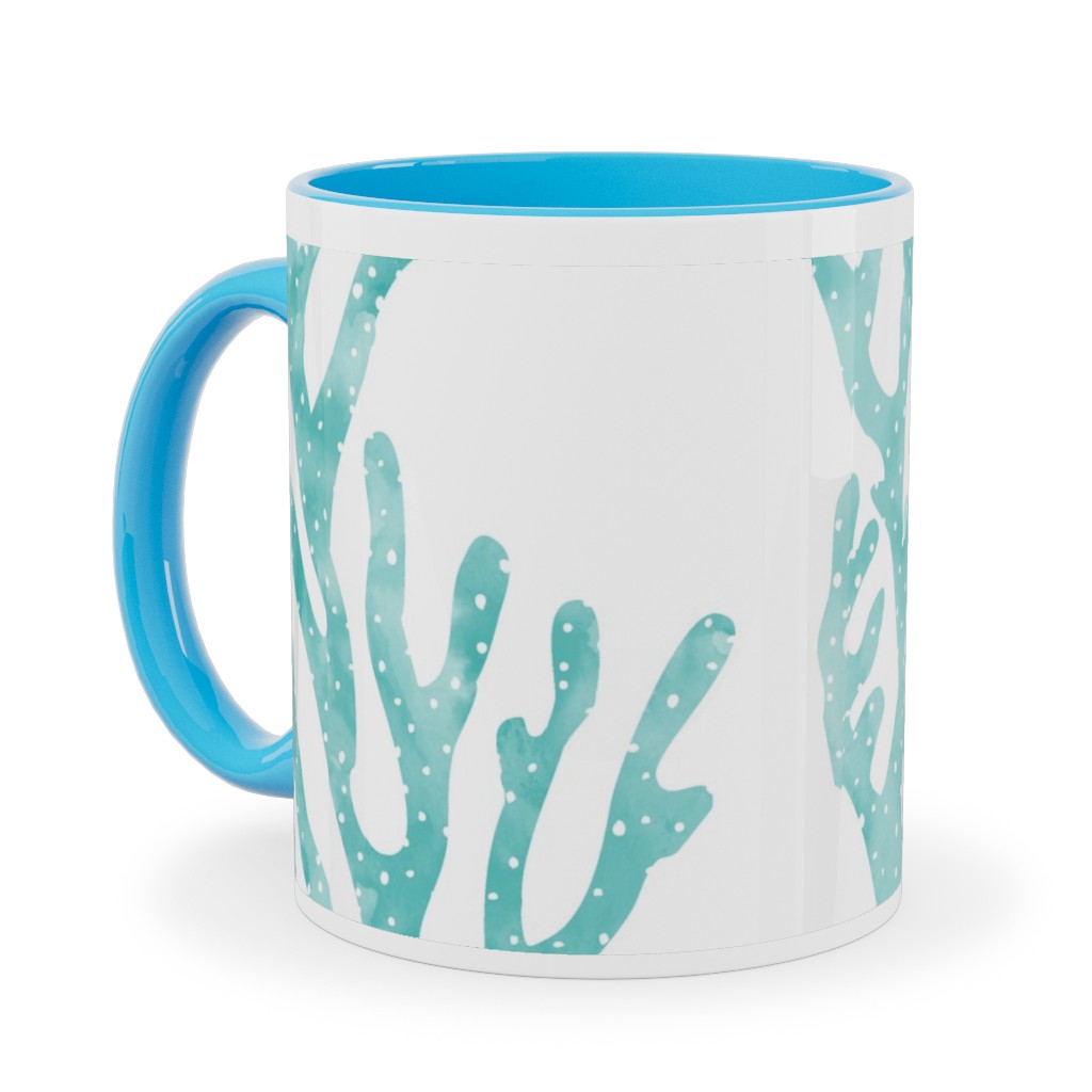 Coral Mermaid Ceramic Mug, Light Blue, , 11oz, Blue, Catalina