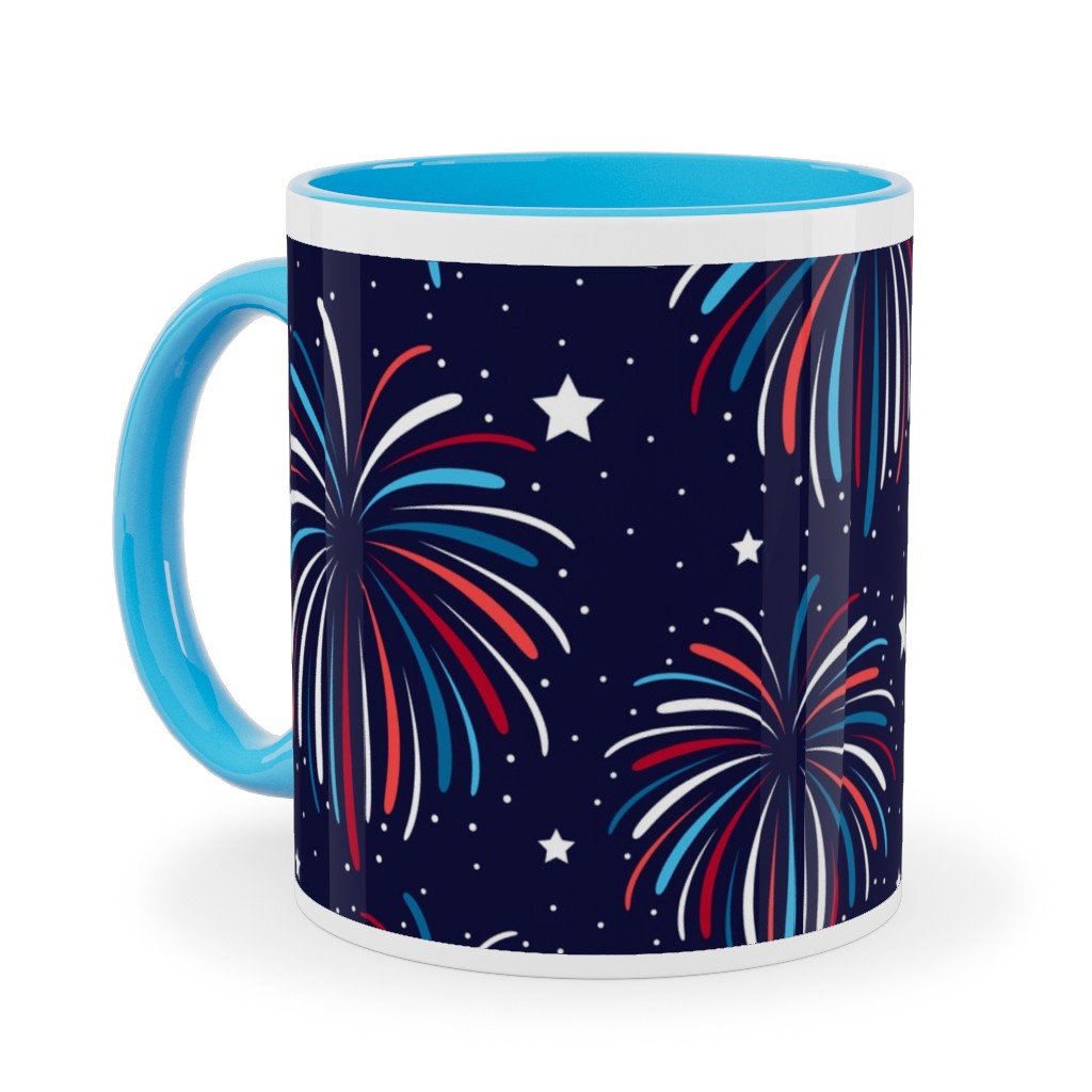Star Spangled Night Ceramic Mug, Light Blue,  , 11oz, Blue