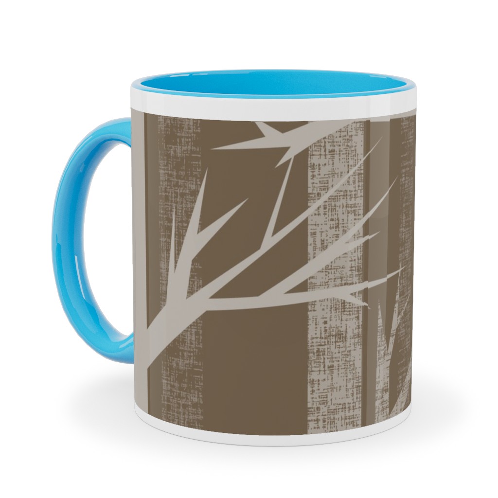 Winter Woods - Fawn Ceramic Mug, Light Blue, , 11oz, Brown, Brown