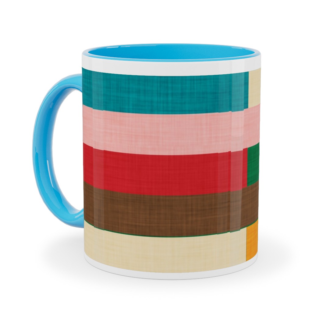 Kilim - Stripe - Multi Ceramic Mug, Light Blue,  , 11oz, Multicolor