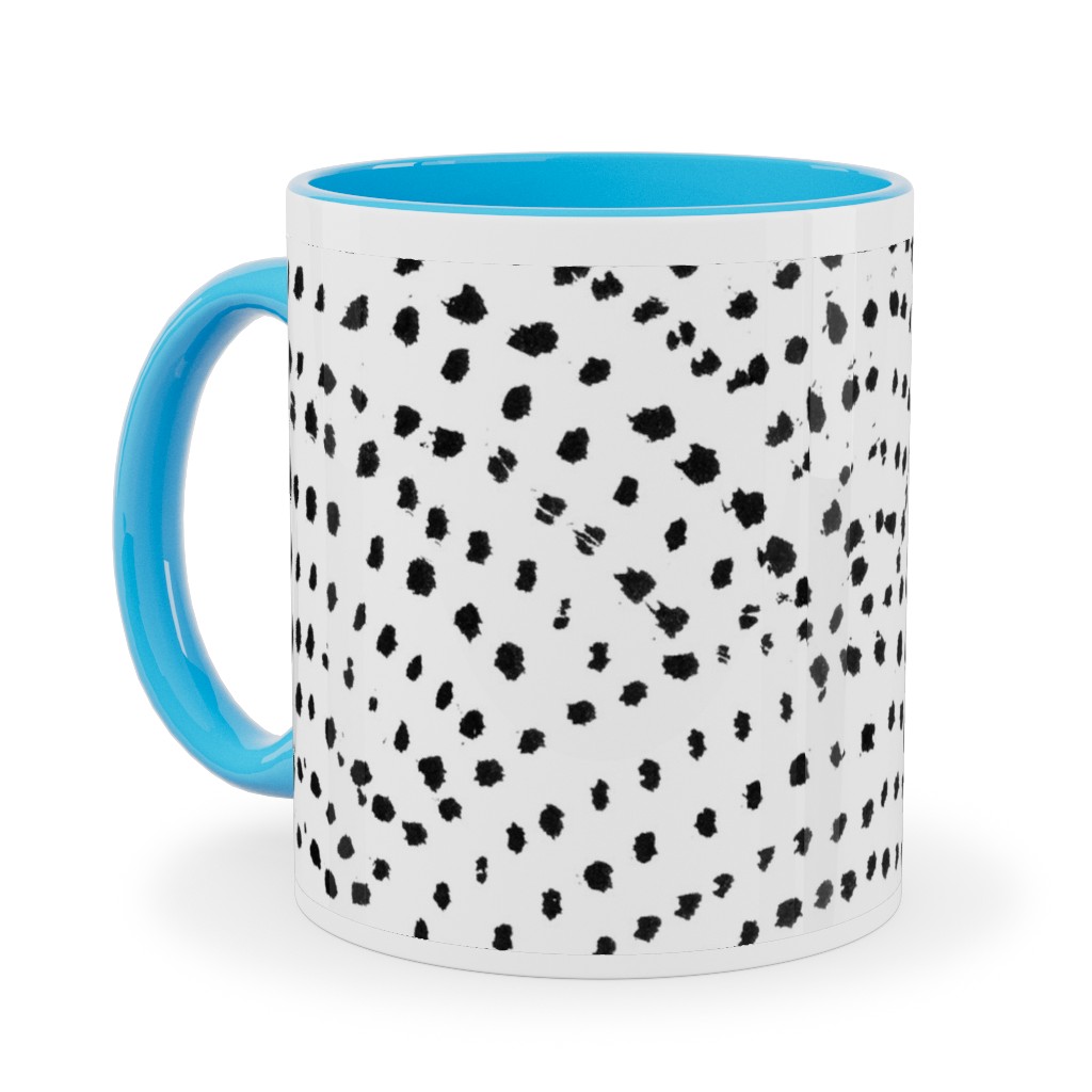 Ink Dot Scales Ceramic Mug, Light Blue,  , 11oz, White