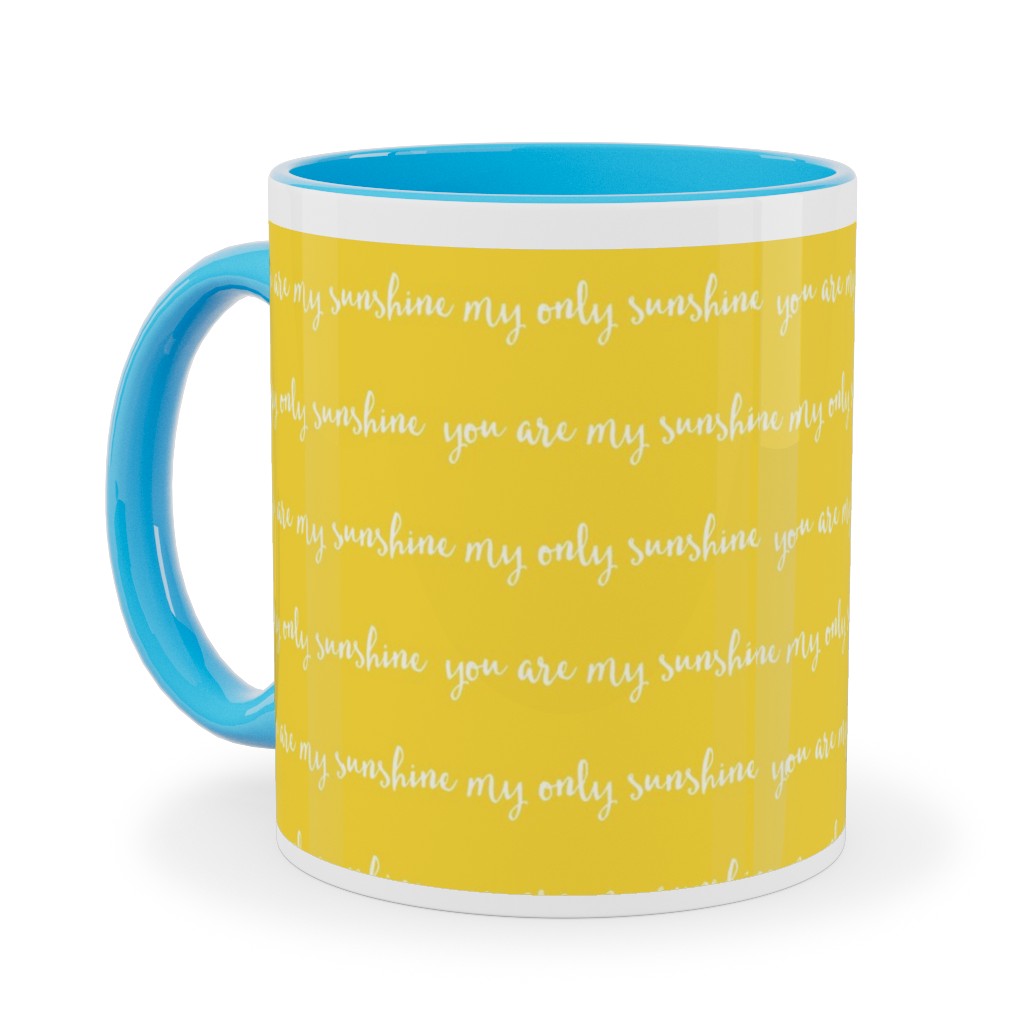 Sunshine - Yellow Ceramic Mug, Light Blue, , 11oz, Yellow, Classic Yellow