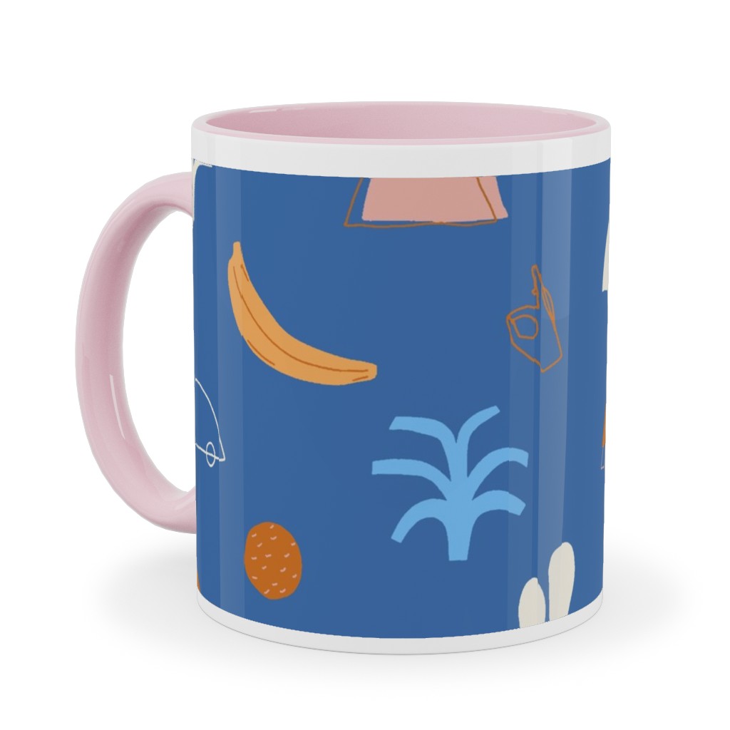 Summer Dayz - Blue Ceramic Mug, Pink,  , 11oz, Blue