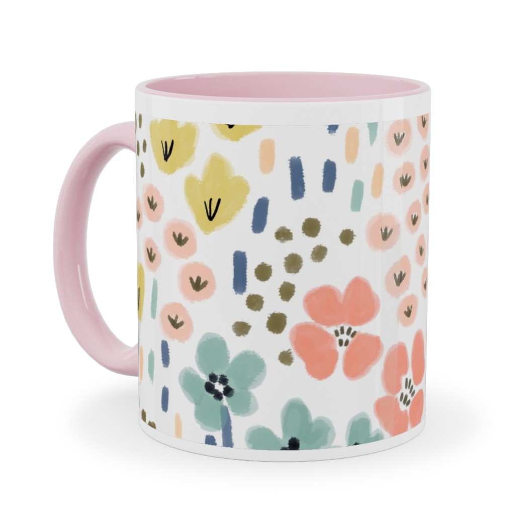 April Bits Vintage - Pink Ceramic Mug, Pink,  , 11oz, Pink