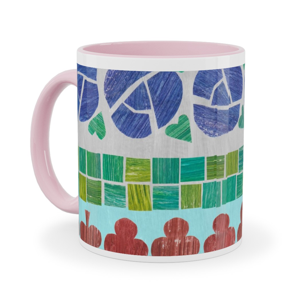 Abstract Wildflowers & Shapes - Multi Ceramic Mug, Pink, , 11oz, Multicolor