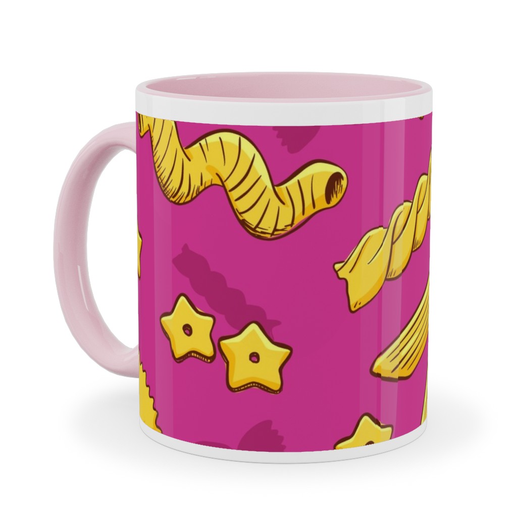 Pasta Ceramic Mug, Pink, , 11oz, Pink, Candy