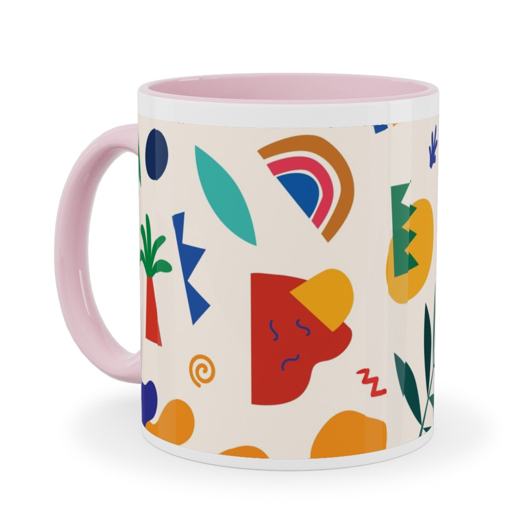 Seamless Pattern - Multi Ceramic Mug, Pink,  , 11oz, Multicolor