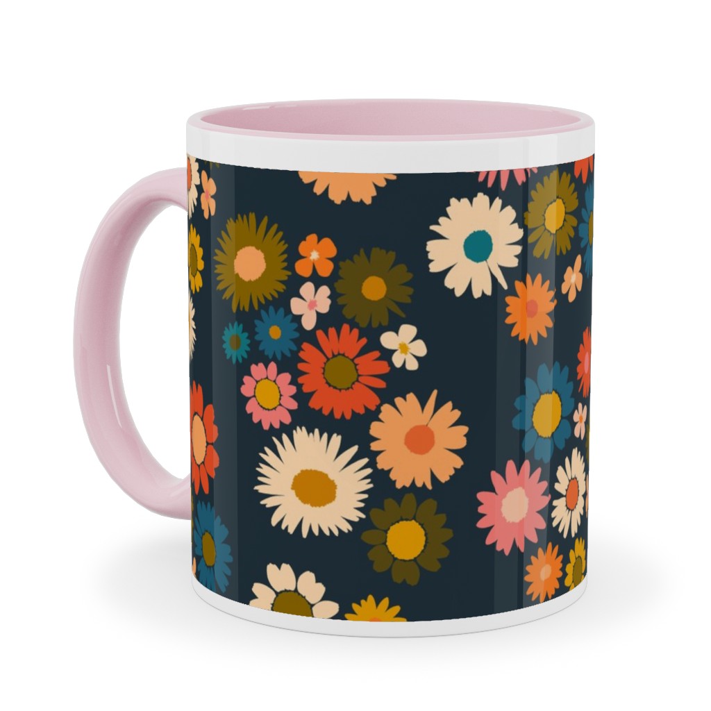 Painted Daisies - Multi Ceramic Mug, Pink, , 11oz, Multicolor