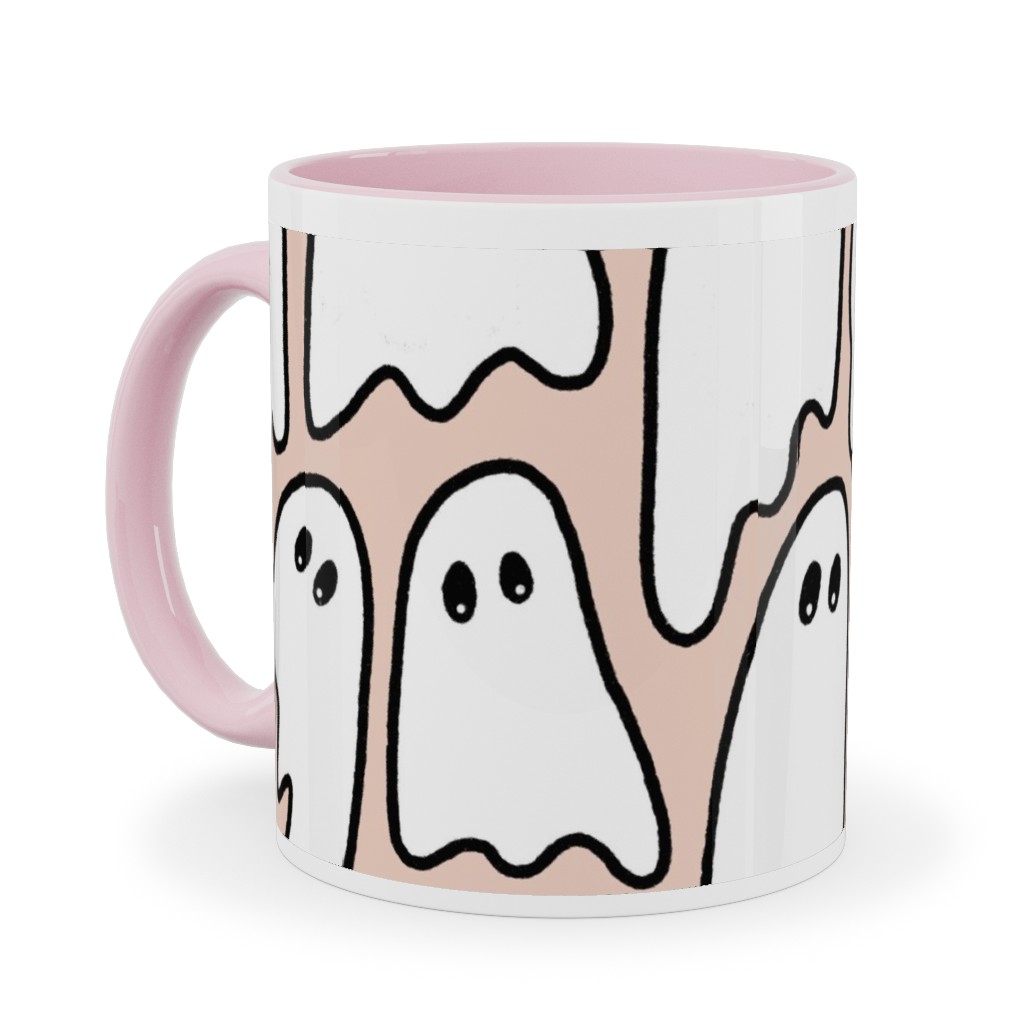 Ghosted Ghosts Ceramic Mug, Pink, , 11oz, Pink, Ballet Slipper