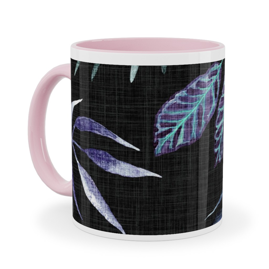 Phantasmagorial Jungle Ceramic Mug, Pink,  , 11oz, Black