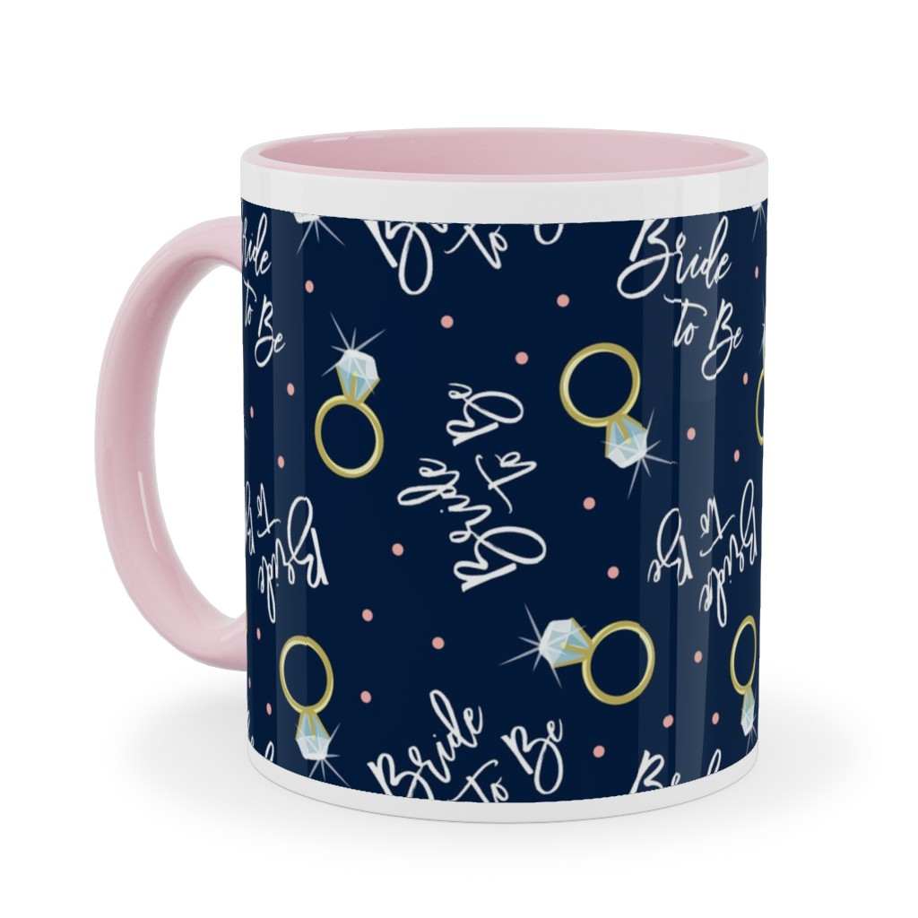 Bride To Be - Navy Ceramic Mug, Pink,  , 11oz, Blue