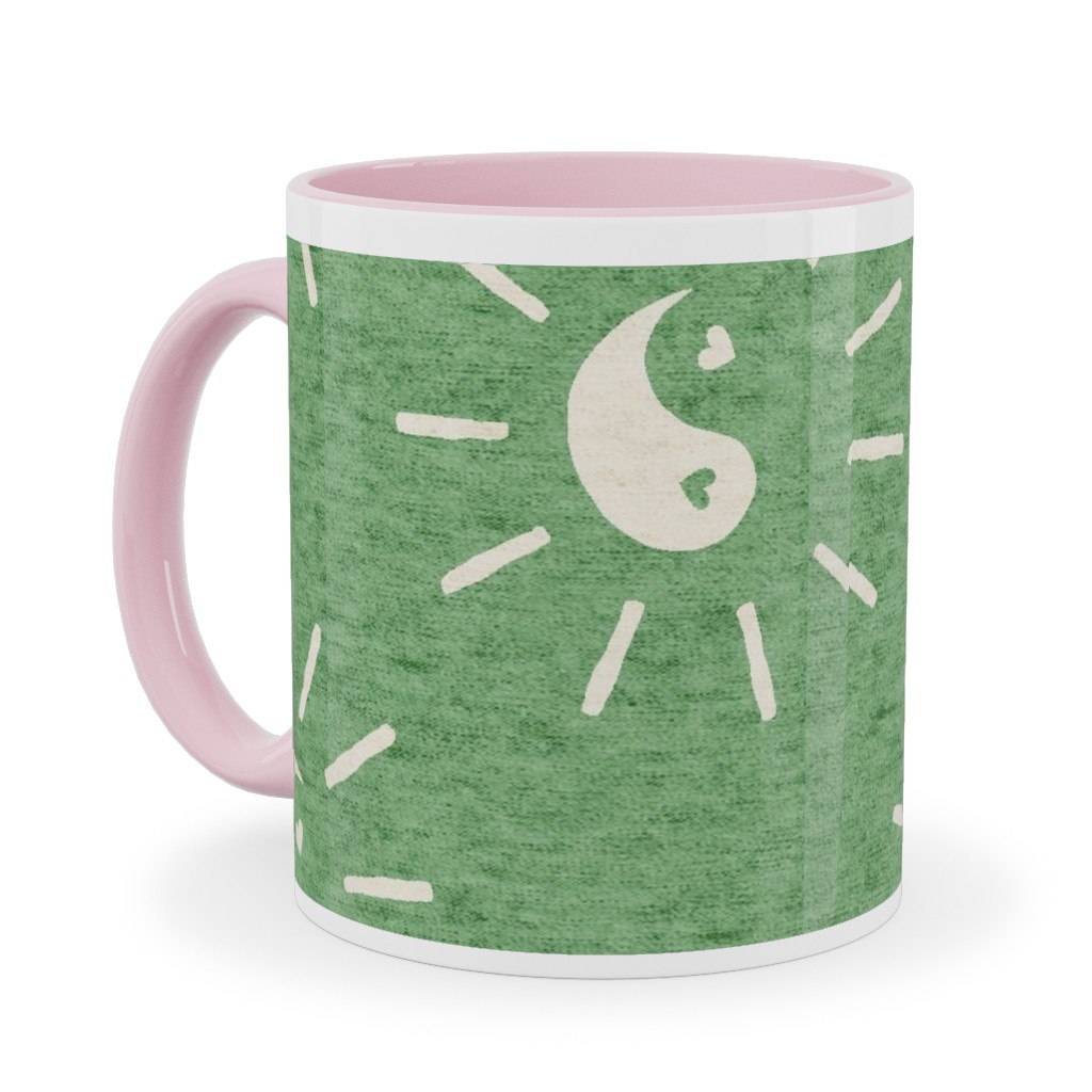 Cool Vibes Ceramic Mug, Pink,  , 11oz, Green