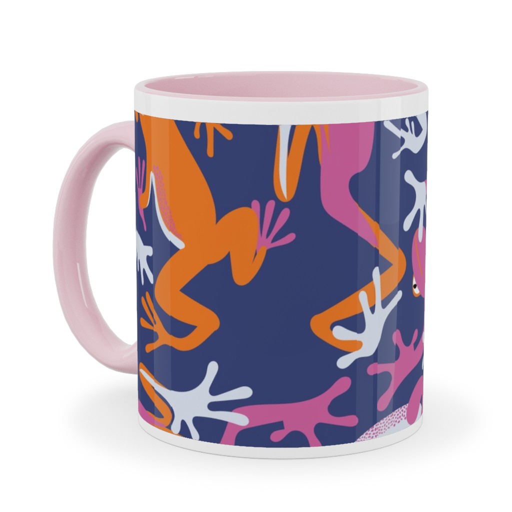 All the Frogs Ceramic Mug, Pink,  , 11oz, Multicolor