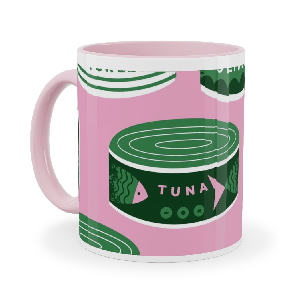 Canned Goods Ceramic Mug, Pink, , 11oz, Pink, Peony