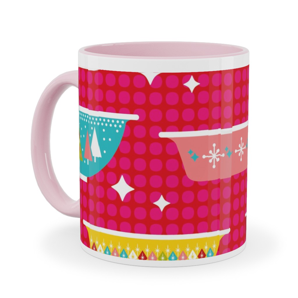 Christmas Dishes Ceramic Mug, Pink,  , 11oz, Multicolor