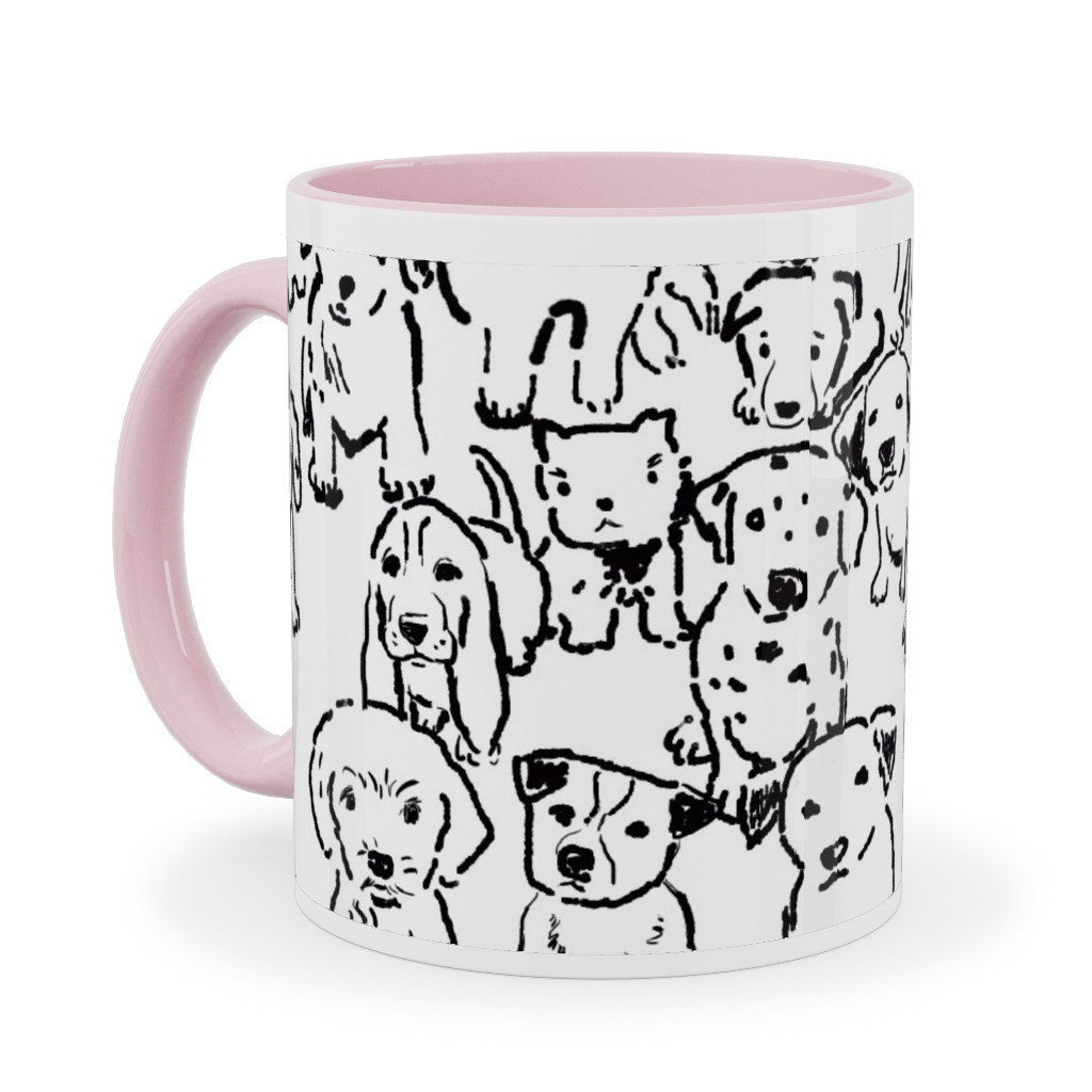 Puppies Ceramic Mug, Pink, , 11oz, White, White