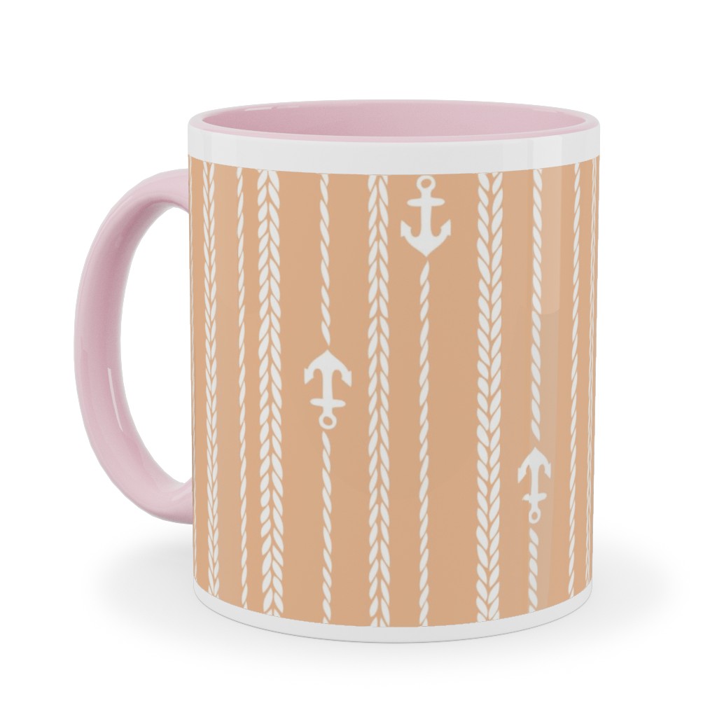Ropes and Anchors Orange and White Ceramic Mug Shutterfly